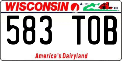 WI license plate 583TOB