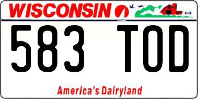 WI license plate 583TOD