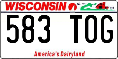 WI license plate 583TOG