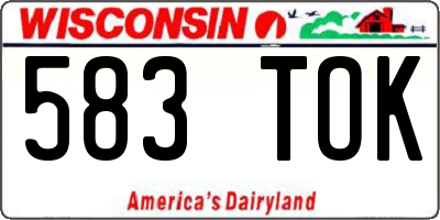 WI license plate 583TOK