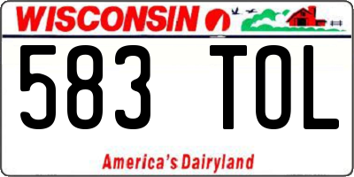 WI license plate 583TOL