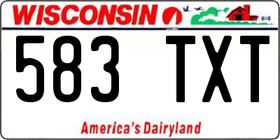 WI license plate 583TXT