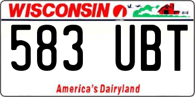 WI license plate 583UBT