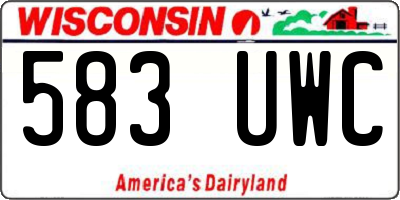 WI license plate 583UWC