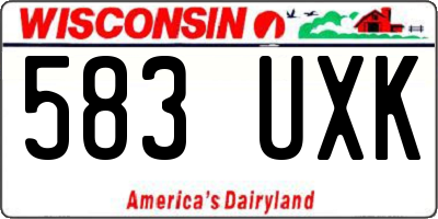 WI license plate 583UXK