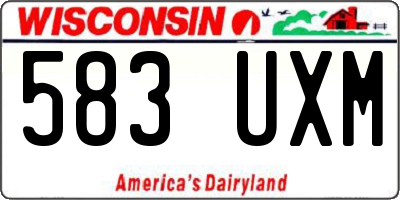 WI license plate 583UXM