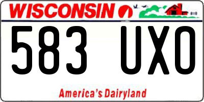 WI license plate 583UXO