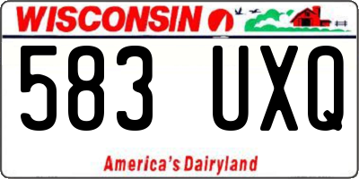 WI license plate 583UXQ