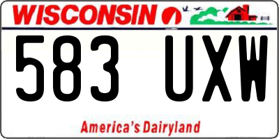 WI license plate 583UXW