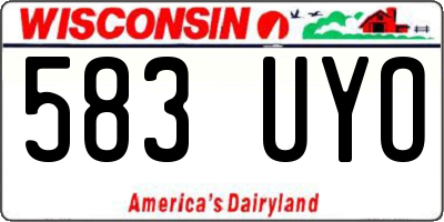 WI license plate 583UYO