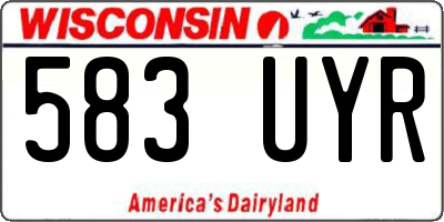 WI license plate 583UYR