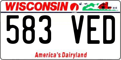 WI license plate 583VED