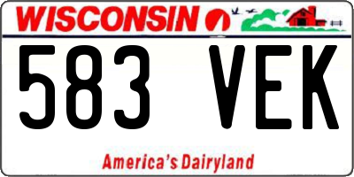 WI license plate 583VEK