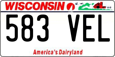WI license plate 583VEL