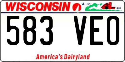 WI license plate 583VEO