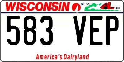 WI license plate 583VEP