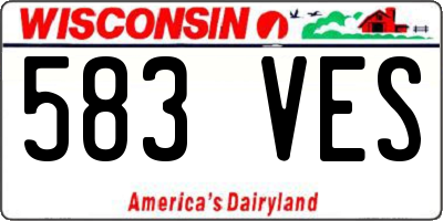 WI license plate 583VES