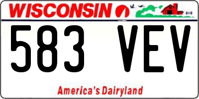 WI license plate 583VEV