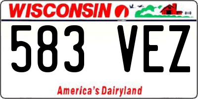 WI license plate 583VEZ