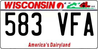 WI license plate 583VFA