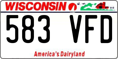 WI license plate 583VFD