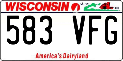WI license plate 583VFG