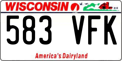 WI license plate 583VFK