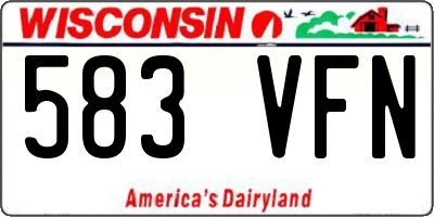 WI license plate 583VFN