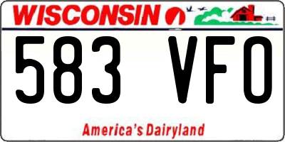 WI license plate 583VFO