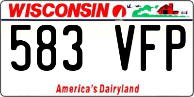 WI license plate 583VFP