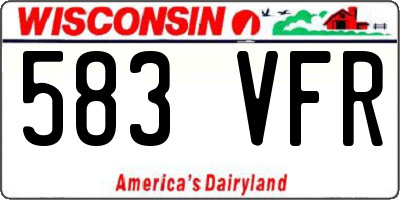 WI license plate 583VFR