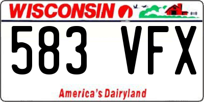 WI license plate 583VFX