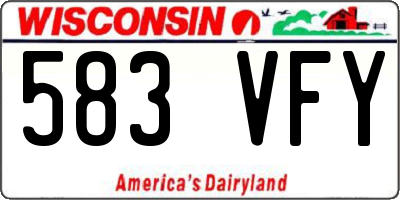 WI license plate 583VFY