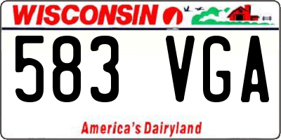 WI license plate 583VGA