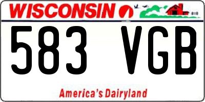 WI license plate 583VGB