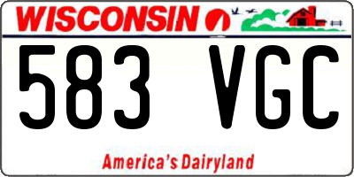 WI license plate 583VGC
