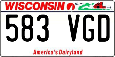 WI license plate 583VGD