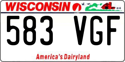 WI license plate 583VGF