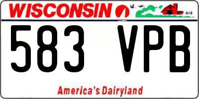 WI license plate 583VPB