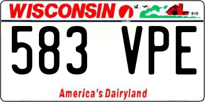 WI license plate 583VPE
