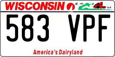 WI license plate 583VPF