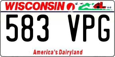 WI license plate 583VPG