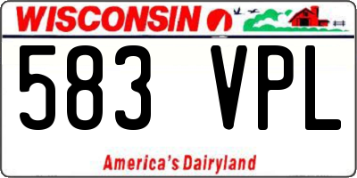 WI license plate 583VPL