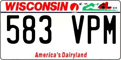 WI license plate 583VPM