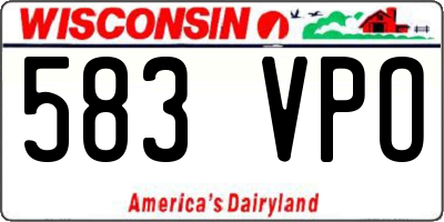 WI license plate 583VPO