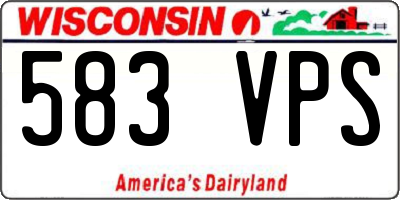 WI license plate 583VPS