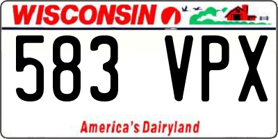 WI license plate 583VPX