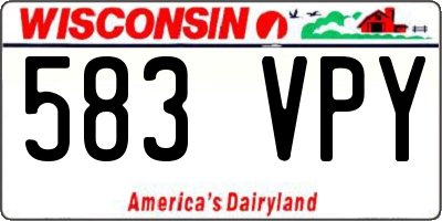 WI license plate 583VPY