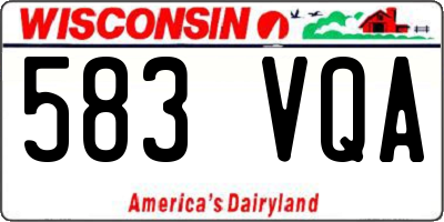 WI license plate 583VQA