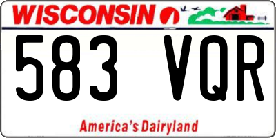 WI license plate 583VQR